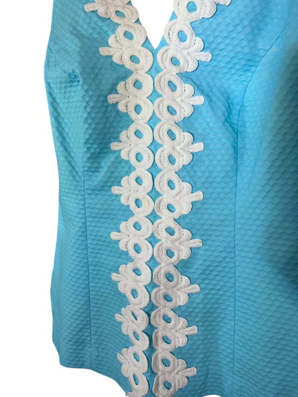 Lilly Pulitzer Magnolia Top Breakwater Blue | NWT | Lace Trim Sleeveless Size 2 - Picture 6 of 8